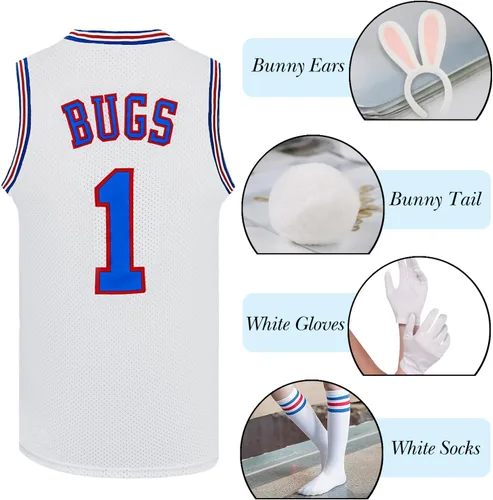 Miniatura 2 de Camiseta de baloncesto juvenil Lola #10 Bugs #1 Space Movie Jersey 90S Hip Hop Ropa Niños Camisa para Fiesta