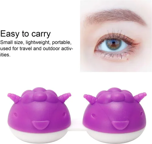 Miniatura 5 de Cyrank Estuche para lentes de contacto, lentes de contacto de color, lindo paquete de 12 fundas para lentes de contacto, colorido a granel, kit
