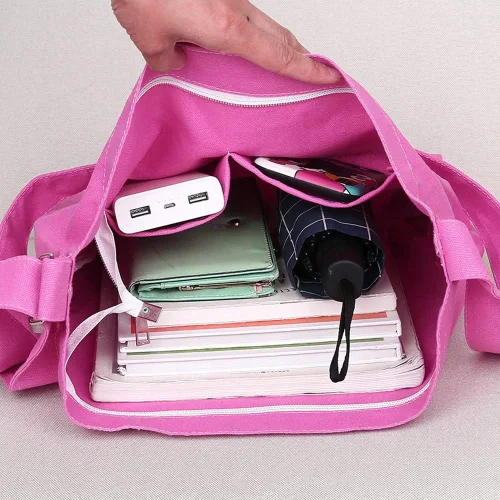 Miniatura 120 de Covelin - Bolsa de hombro informal de lona para mujer, estilo bohemio y retro, bolsa de mano, bolso cruzado, tamaño grande