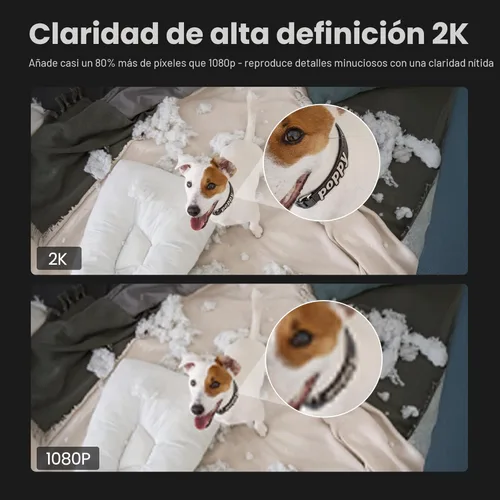 Miniatura 5 de Kiwibit Cámara de seguridad 2K interior/exterior, cámara para mascotas, monitor de bebé, montaje magnético, detección de IA, visión nocturna a Blanco