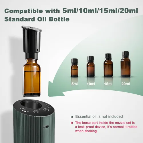 Miniatura 5 de Difusor de Aceite Esencial Sin Agua con 4 Temporizadores (1/3/6H y Apagado) y 3 Niveles de Bruma (Baja/Media/Alta), Difusor de Aroma para Aire