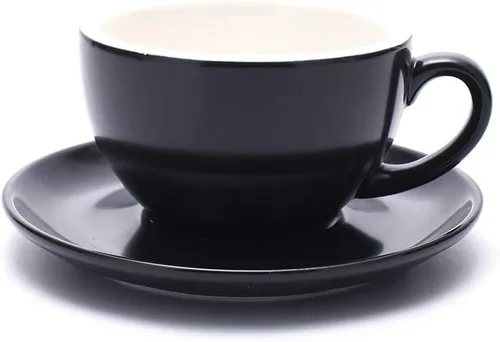 Miniatura 20 de Coffeezone Taza y Platillo de Café Espresso Doble, Cappuccino Pequeño y Café Especial, Porcelana de Hueso Nueva para Cafetería y Barista
