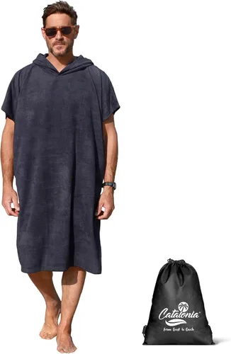 Miniatura 19 de Catalonia Poncho absorbente de surf para hombres y mujeres, poncho de cambio de toalla de secado rápido, poncho de toalla con capucha para adultos