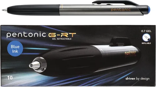Miniatura 9 de Pentonic GR-T Bolígrafos de gel retráctiles, 10 unidades, tinta negra, punta fina de 0.7 mm, escritura suave para diario, toma de notas, oficina