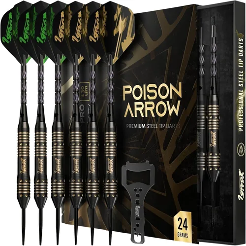 Miniatura 9 de IgnatGames Steel Tip Dart Set - Brass Barrels with Tempered Steel Points, Aluminum Shafts, 16 GlideXPro Flights (Standard No. 2 + Slim), Azul