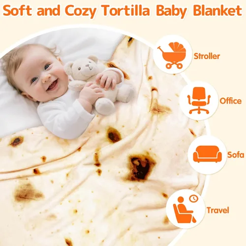 Miniatura 3 de CASOFU Manta envolvente de burritos para bebé, mantas envolventes de tortilla, regalos divertidos para baby shower, niños y niñas, recién nacidos