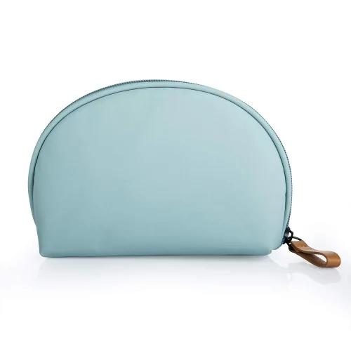 Miniatura 21 de Bolsa de cosméticos media luna Hekyip, neceser de maquillaje para viajes, neceser impermeable portátil para niñas y mujeres, pequeña (TODO NEGRO)