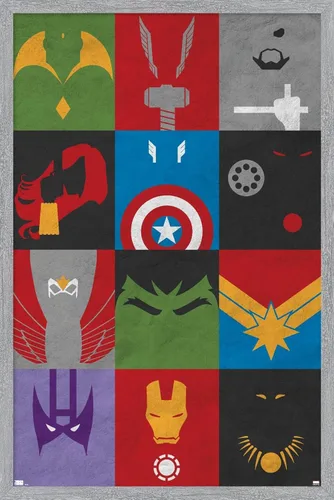 Miniatura 19 de Trends International Marvel Comics-Avengers-Minimalist Grid Mount Póster de pared Versión con marco plateado
