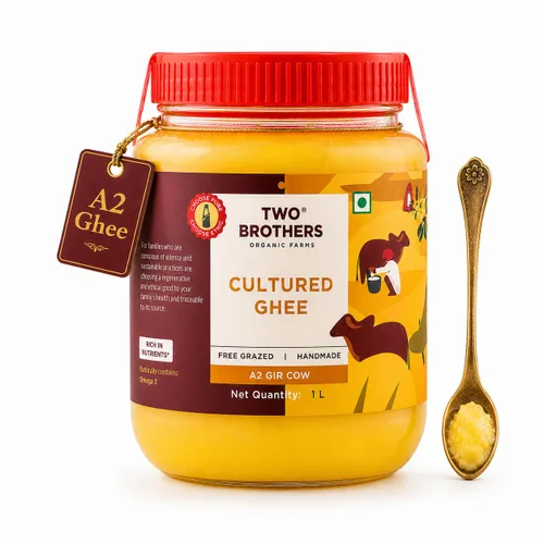 Mantequilla Ghee A2 Orgánica Alimentada con Hierba de Vaca Gir | Amigable para el Intestino | Alternativa Saludable a la Mantequilla | Sin OGM, Sin