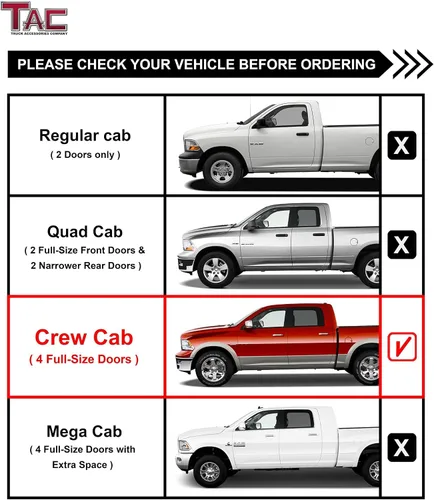 Miniatura 4 de Estribos laterales TAC de tubo de 3" oval de acero inoxidable con peldaños negros para camionetas DODGE RAM 1500/2500/3500 Doble cabina, 2015-2017