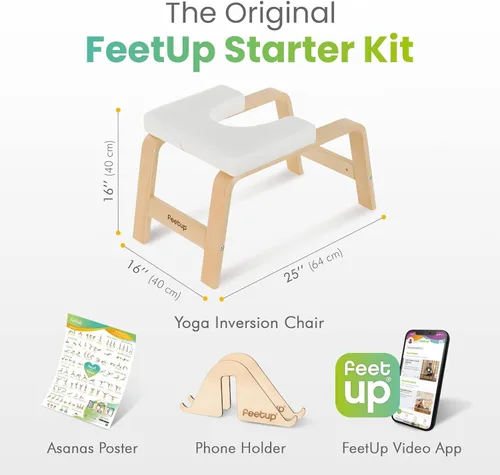 Miniatura 2 de FeetUp - El banco original para parada de cabeza de yoga, banco entrenador vegano para parada de manos y soporte, equipo de inversión