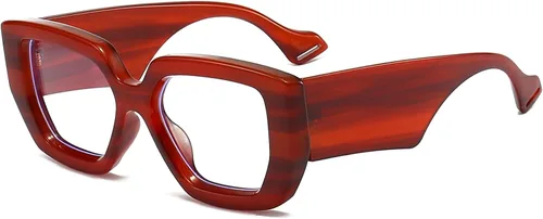 Miniatura 15 de AIEYEZO Gafas de luz azul con marco grueso para hombres y mujeres, gafas cuadradas de moda para computadora, antifatiga ocular y previenen el dolor
