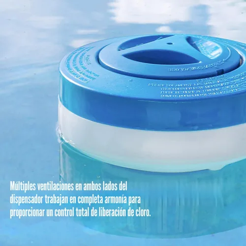 Miniatura 5 de Dispensador de cloro flotante, flotador de cloro/bromo para piscina, spa, clorador flotante de gran capacidad de 7 pulgadas y soporte de bromo