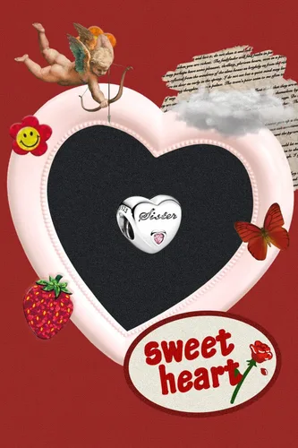 Miniatura 2 de Abalorio de corazón de amor de plata de ley 925 calada para pulseras y collares con circonita cúbica 5A, regalo de joyería de cumpleaños