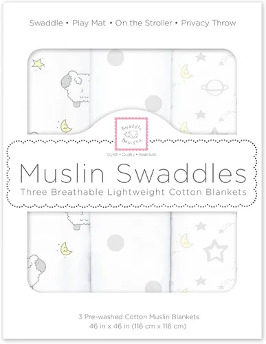 Miniatura 8 de SwaddleDesigns Mantas de muselina de algodón para bebé, niño y niña, mantas neutras para recién nacido, registro de bebé y regalo, 46 x 46 pulgadas