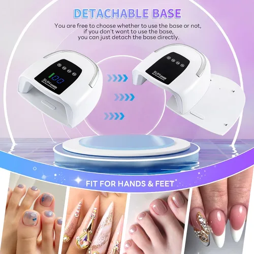 Miniatura 6 de Lámpara de uñas inalámbrica de 200 W, luz UV recargable para uñas de gel, secadora de uñas LED con 3 modos de temporizador, perfecta
