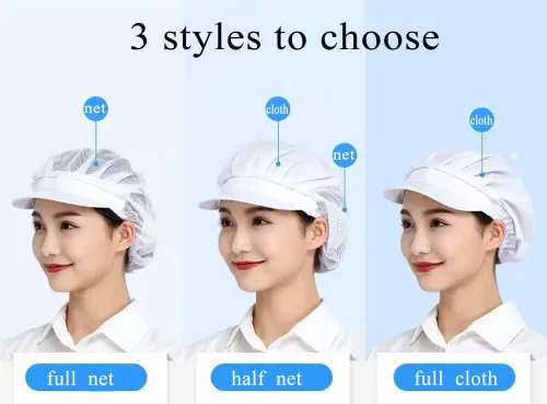 Miniatura 5 de 1pc4pcs Chef Hats-Kitchen Baker Cooking Hair Nets Food Service Caps para adultos