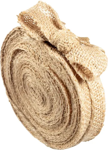 Cinta de arpillera de 1 pulgada x 10 yardas, cinta de yute natural para decoración de verano, envoltura de regalos, lazos rústicos, cestas de