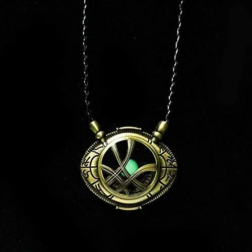 Miniatura 4 de HUAWELL 2 Piece Dr Cosplay Costume Strange Necklace Eye of Agamotto Costume Prop Stone Pendant Glow in The Dark