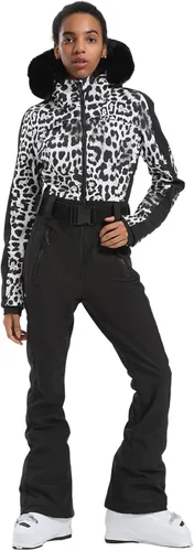 GSOU SNOW Traje de esquí para mujer, traje de nieve de una pieza, para snowboard, delgado, aislante, impermeable, resistente al viento, para