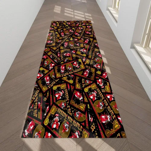 Miniatura 21 de JUST BREATHE Divertida alfombra con dinero de pato rojo de dibujos animados, billete de un dólar, alfombra de corredor negra dorada para hombres