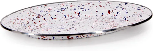 Miniatura 2 de Golden Rabbit Enamelware Oval Platter, 12 x 16in, Americana