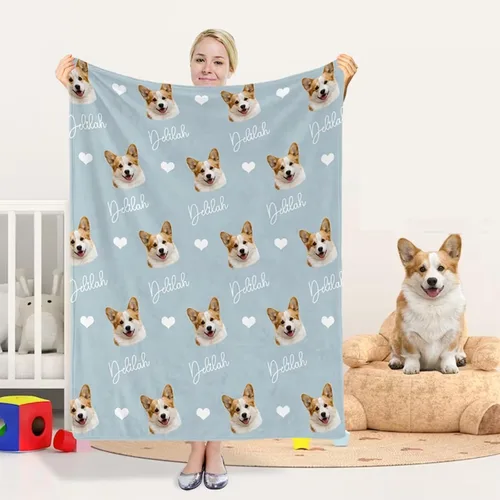 yky Mantas personalizadas con fotos, mejor amigo, manta personalizada para mascotas, manta personalizada con foto, manta de franela con foto