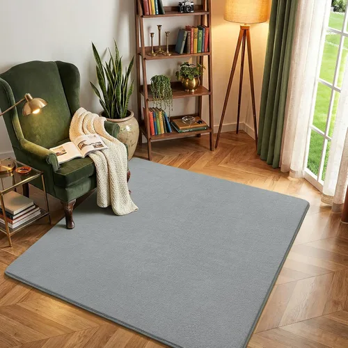 Miniatura 44 de Amearea Alfombras Modernas de Área para Dormitorio Sala de Estar, 4x6 Pies Gris Alfombra de Espuma Viscoelástica Engrosada, Alfombras Mullidas