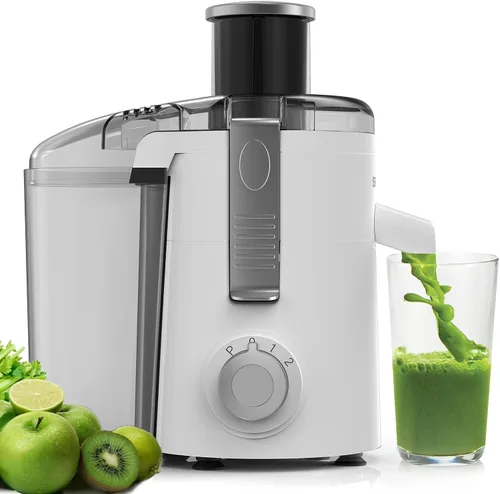 Miniatura 10 de SIFENE Exprimidor centrífugo compacto, extractor de frutas y verduras de 3 velocidades con boca de 2.5 pulgadas de ancho, motor de pico de 500 W