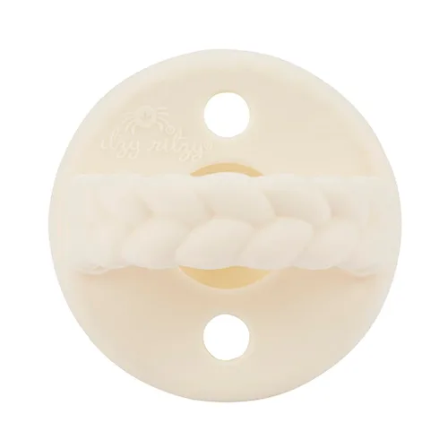 Miniatura 3 de Itzy Ritzy Chupetes de silicona para edades de 6 a 18 meses. Los chupetes Itzy cuentan con mango plegable y dos agujeros de aire para mayor Crema