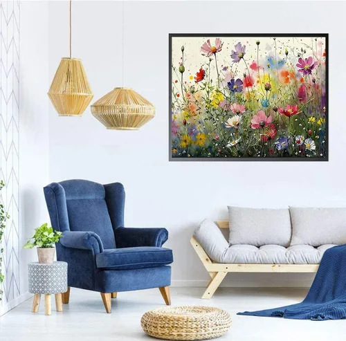Miniatura 2 de Kits de pintura de diamante KEUASDV para adultos, kits de arte de diamante 5D DIY de flores coloridas, taladro completo de diamantes para regalo