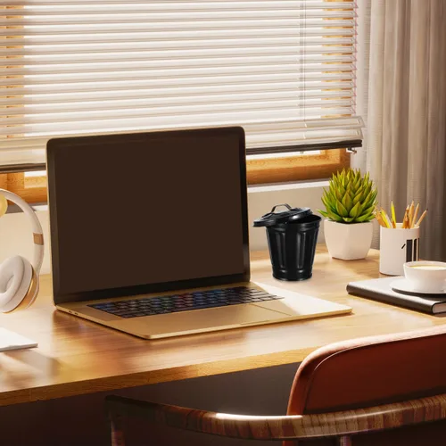 Miniatura 6 de ULTECHNOVO Bote de basura pequeño con tapa, papelera de escritorio para escritorio, oficina, cocina y maceta, contenedor compacto de basura de mesa