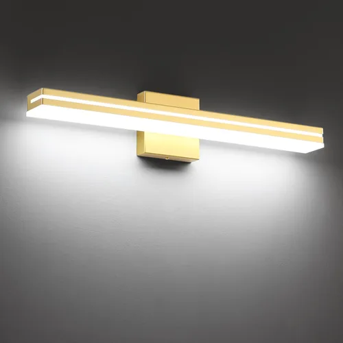 Miniatura 36 de SineRise Barra de Luz LED Moderna para Tocador de Baño de 16 Pulgadas, Accesorios de Iluminación de Pared de Baño Modernos de Acrílico Cromado Sobre