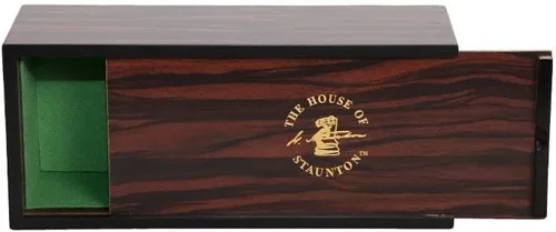 The House of Staunton Caja de ajedrez deslizante Ébano (Macassar Ebony)