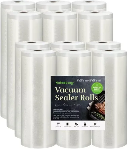 Miniatura 9 de Bolsas selladoras al vacío para alimentos – Bolsas de sellado de comida – 20 rollos de 11 pulgadas x 20 unidades – XinBaoLong grado comercial