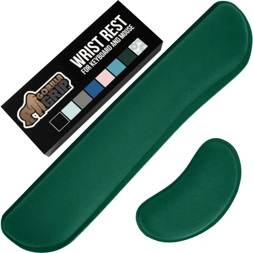 Miniatura 20 de GORILLA GRIP Reposamuñecas de teclado de espuma viscoelástica sedosa para computadora y mouse, almohadilla de soporte ergonómica para escribir, Negro