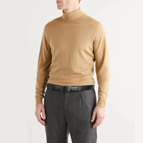 Miniatura 2 de BOSTANTEN Cinturón de cuero con trinquete para hombre con hebilla ajustable deslizante, corte para adaptarse, Negro