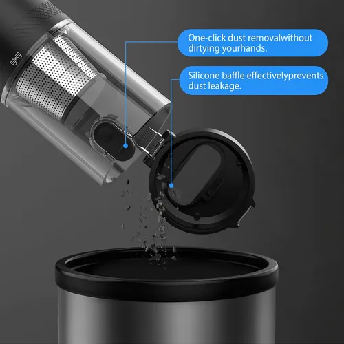 Miniatura 6 de Potente aspiradora inalámbrica de 17000 Pa, limpiador de mano 4 en 1 para limpiar, soplar, inflar y bombear con pantalla LED y luz, mini herramienta
