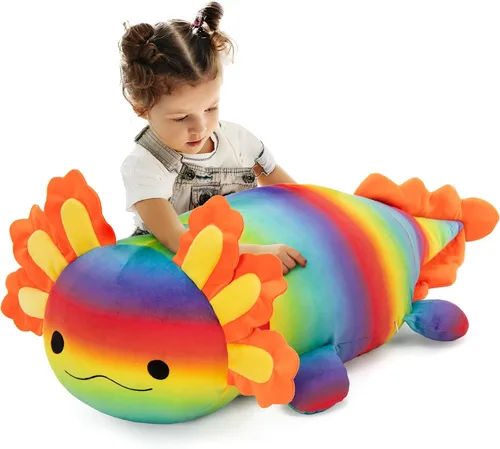 Miniatura 26 de BENINY Juguete de Peluche Grande de Ajolote Azul, Animal de Peluche Gigante de Ajolote de 39", Juguetes Grandes Regalo para Niñas Niños, Almohada
