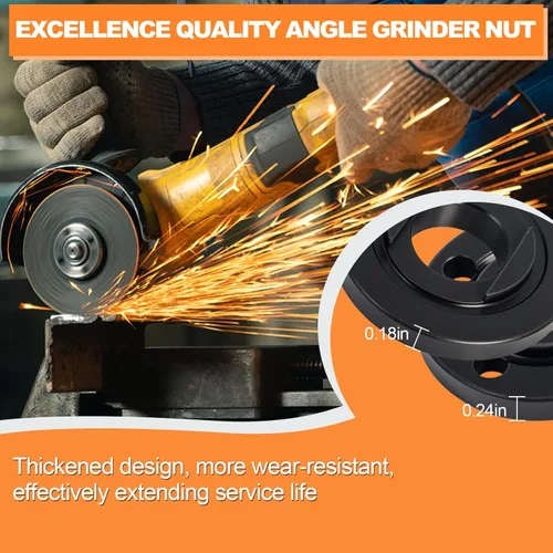 Miniatura 3 de Podoy Paquete de 6 tuercas de bloqueo de brida de amoladora angular 5/8-11, piezas de repuesto compatibles con Dewalt Milwaukee Makita Ryobi Bosch