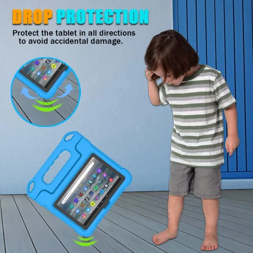 Miniatura 3 de Funda para tablet Amazon Fire 7 para niños (12ª generación, versión 2022), ligera, a prueba de golpes, apta para niños, funda para tablet Fire 7