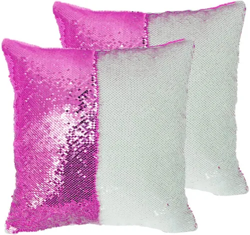 Miniatura 14 de Paquete de 2 fundas de almohada de lentejuelas sublimadas de 16 x 16 pulgadas, fundas de almohada reversibles con purpurina para regalos