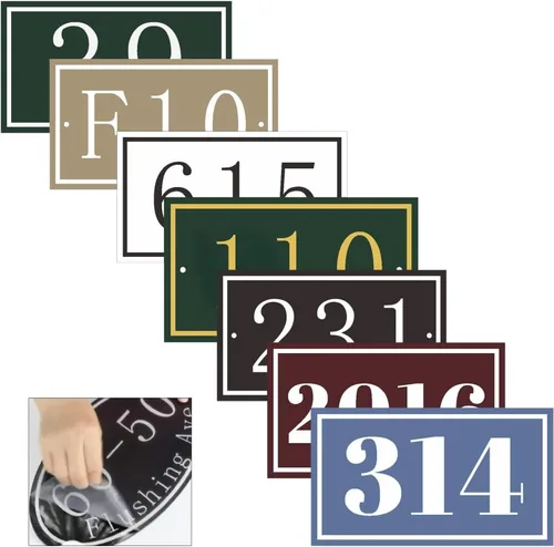 Miniatura 7 de Placa de dirección acrílica personalizada, letrero de dirección horizontal, utilizado para casa, puerta, calle o buzón Hengkuan-2