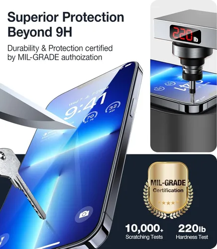 Miniatura 4 de UltraGlass TOP 9H+ - Vidrio 9H+ para protector de pantalla iPhone 11/XR, grado militar a prueba de roturas y duradero, protector de pantalla