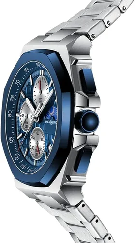 Miniatura 3 de Reloj de cuarzo para hombre de negocios de acero inoxidable impermeable multifuncional cronometraje