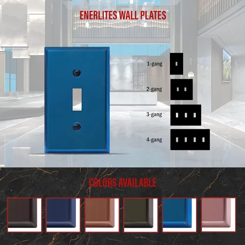 Miniatura 139 de ENERLITES Placa de Pared Metálica para Interruptor de Luz de Palanca, Acero Inoxidable 201, Resistente a la Corrosión, Tamaño Estándar 1-Gang 4.50