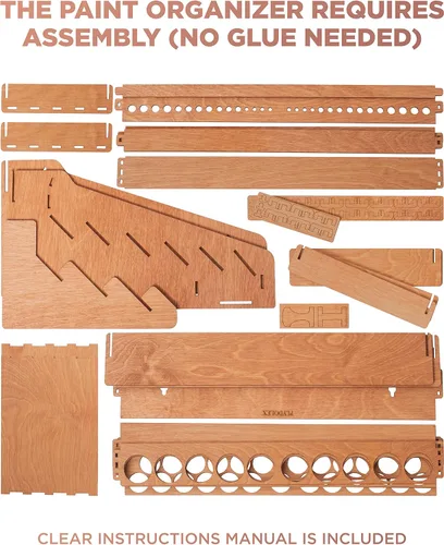 Miniatura 3 de Plydolex Soporte de Pintura para Pared - Funciona para Warhammer 40K, DnD, Otras Figuras - 65 Agujeros para Vallejo, Citadel, Tamiya, 30 Agujeros De