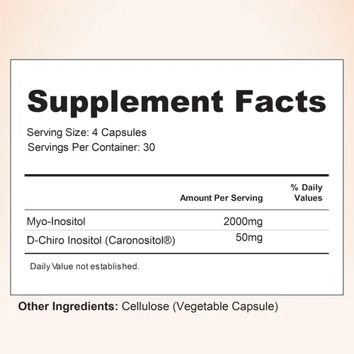 Miniatura 8 de Suplemento nutritivo de mio-inositol y D-Chiro Inositol 40:1 para mujeres con fertilidad, salud de la piel o síntomas del ciclo menstrual