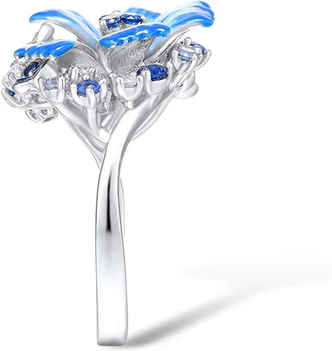 Miniatura 3 de Santuzza Anillo de Plata de Ley 925 con Flores Esmaltadas para Mujeres