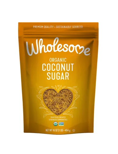 Wholesome Sweeteners Azúcar de coco orgánico de 16 onzas, sin OMG, sin gluten y edulcorante vegano, para hornear, salsas y batidos, paquete de 3